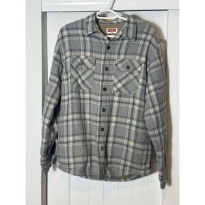 Vintage Wrangler Men's Fleece Lined Blue Plaid Flannel Jacket Size Medium